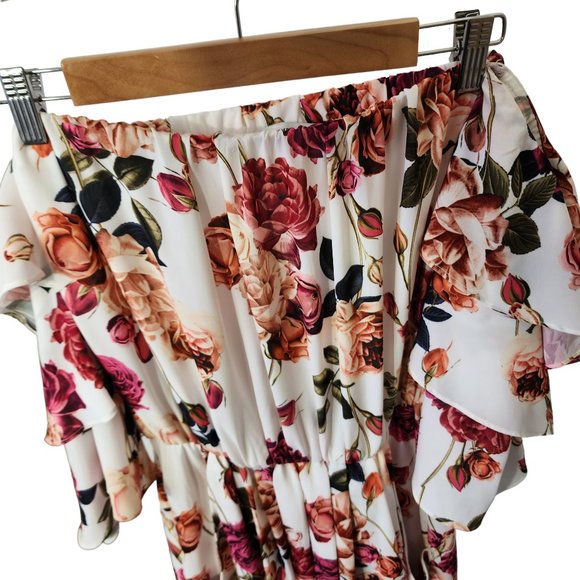 Sheike dress off shoulder mid length floral size 10 - Picture 4 of 16